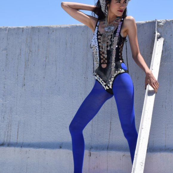 Haute Royal Blue  Pantyhose OS - Picture 5 of 7